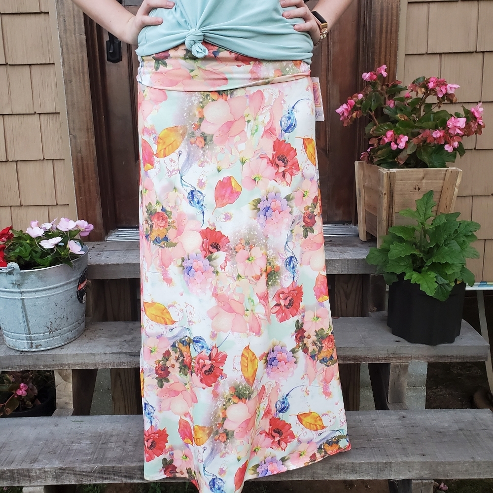 Lularoe floral maxi skirt